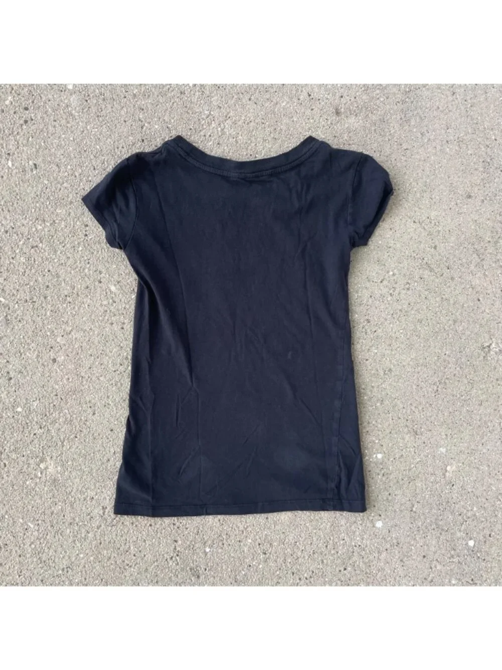 Vintage Y2K Aeropostale Micro Mini T Shirt Black Spellout Mall Goth S Cotton Emo